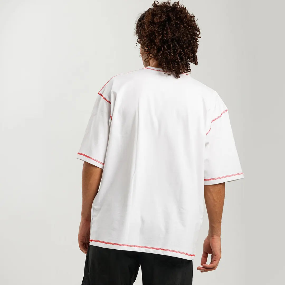 Custom stitched oversized T-shirt with personalized printed design
