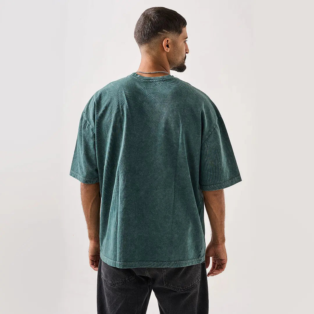 Print-on-demand washed T-shirt with high-quality print