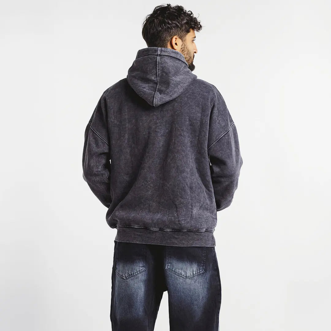 Custom washed oversized hoodie with personalized printed design