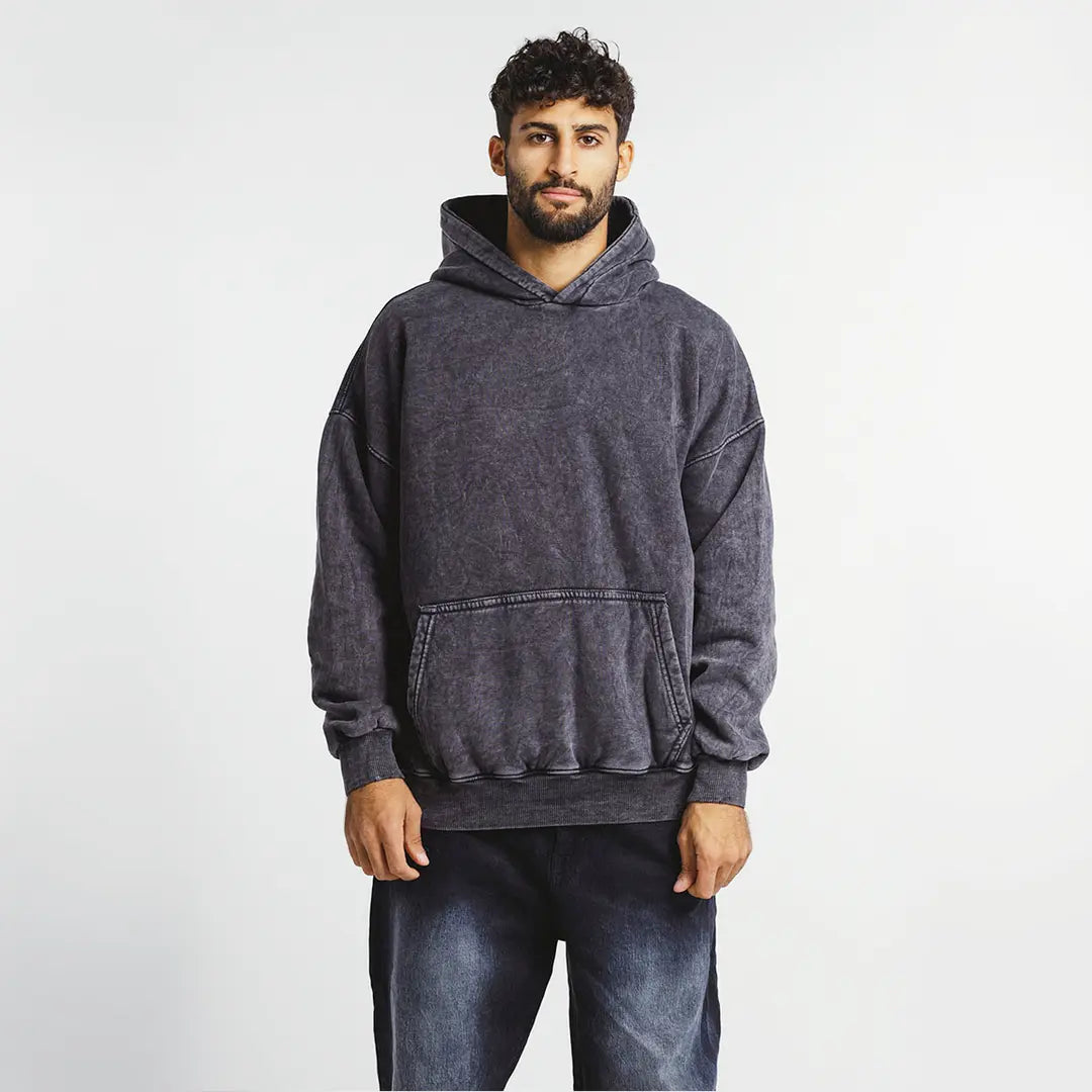 Custom washed oversized hoodie with personalized printed design