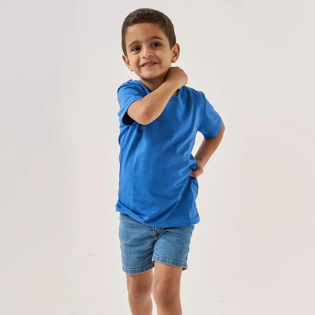 Blank kids' T-shirt for custom printing.