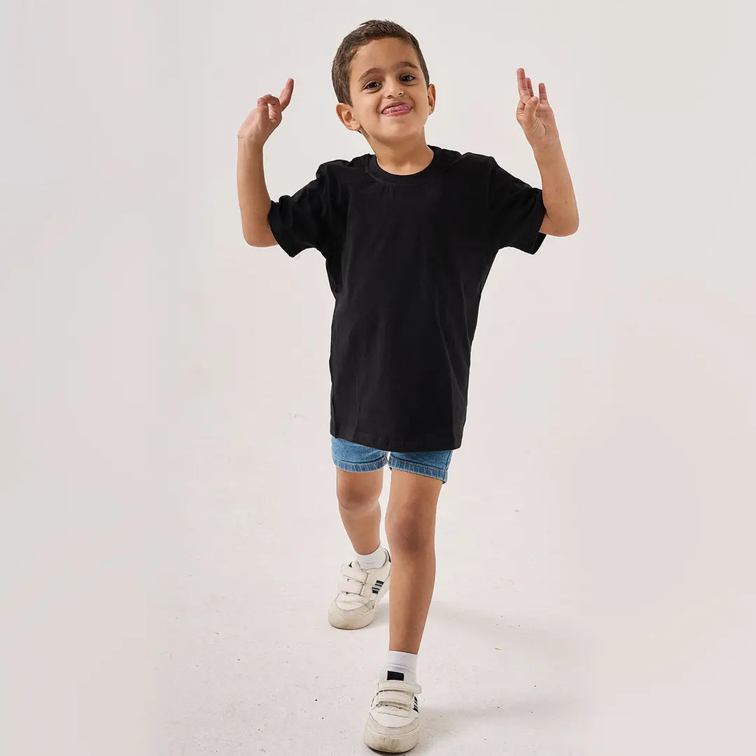 Blank kids' T-shirt for custom printing.