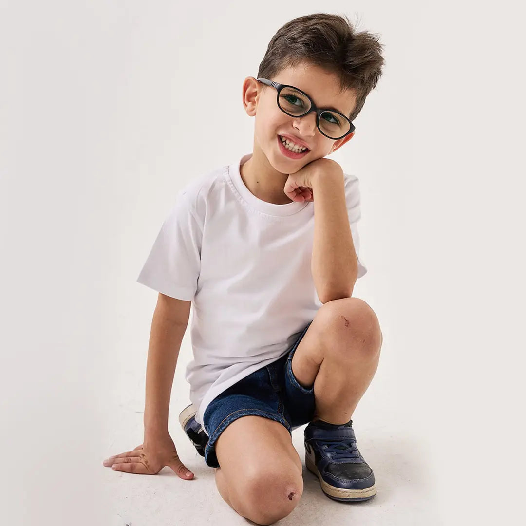 Blank kids' T-shirt for custom printing.