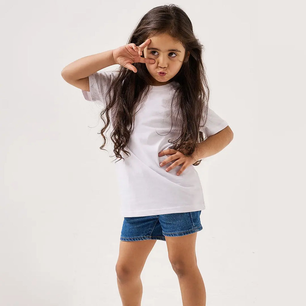 Blank kids' T-shirt for custom printing.