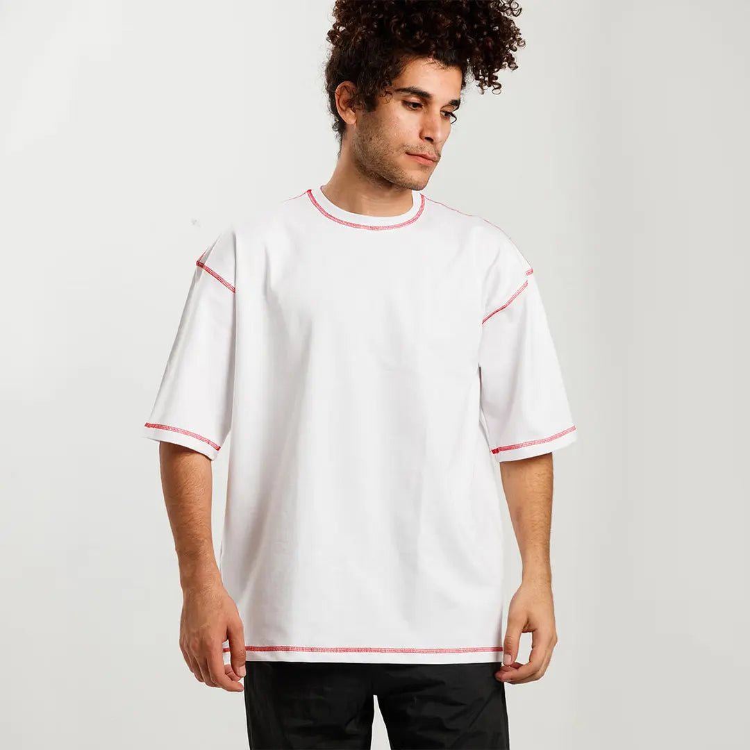 Custom stitched oversized T-shirt with personalized printed design