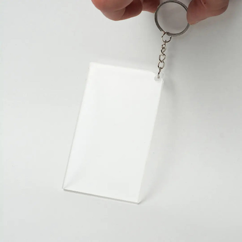 Custom acrylic keychain with personalized printed design