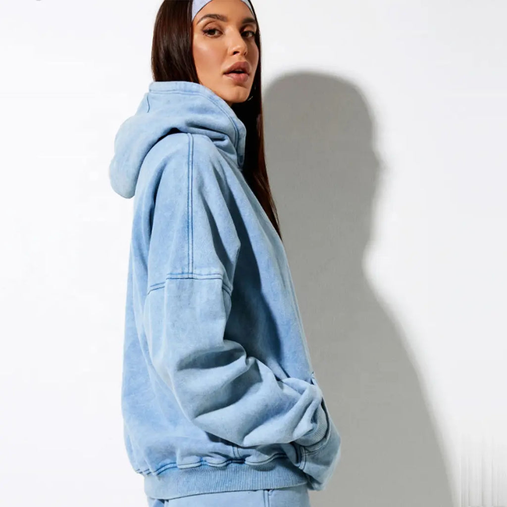 Custom washed oversized hoodie with personalized printed design