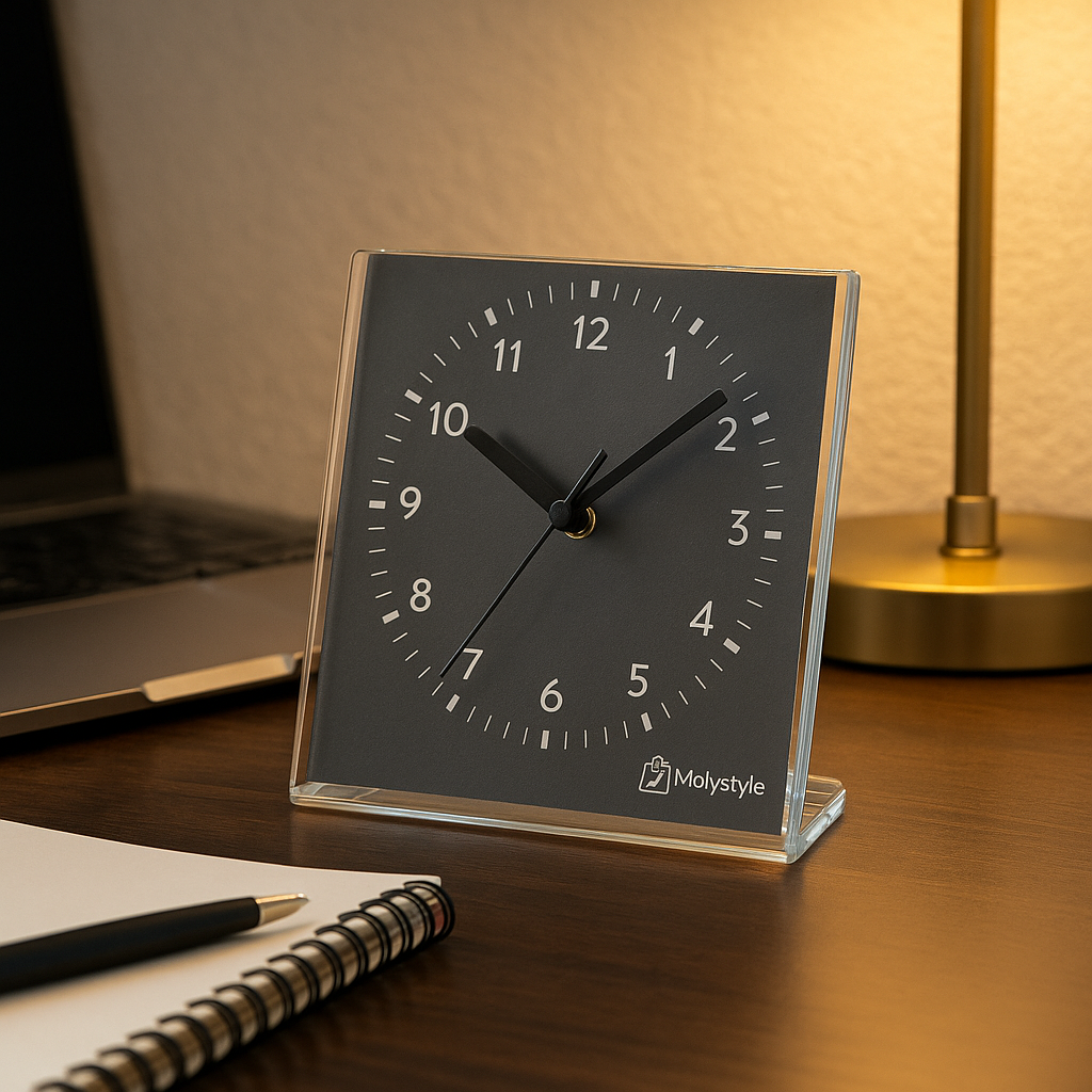 🕒✨ Glass Desk Clock – Made for You