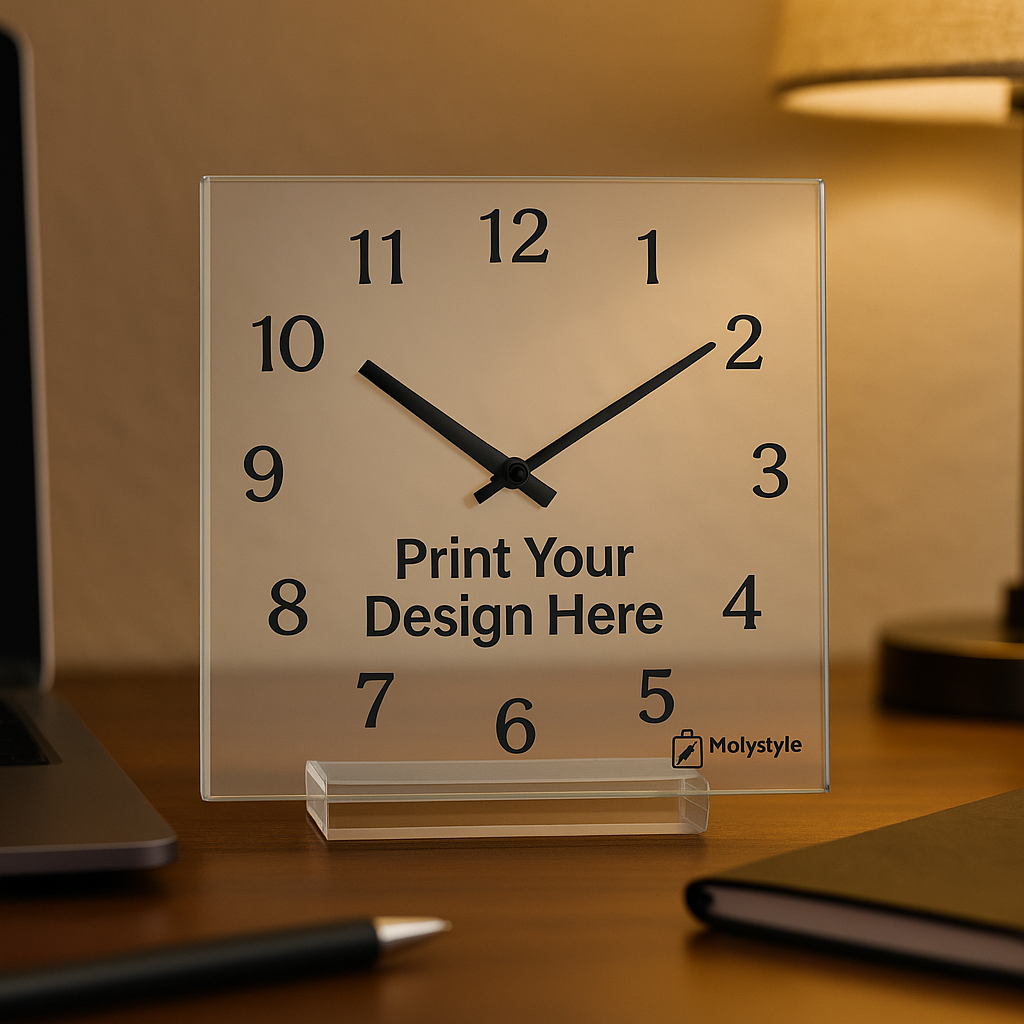 🕒✨ Glass Desk Clock – Made for You
