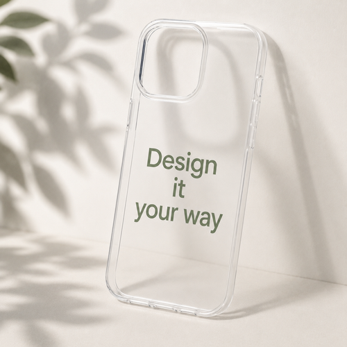 Custom clear phone case with personalized print