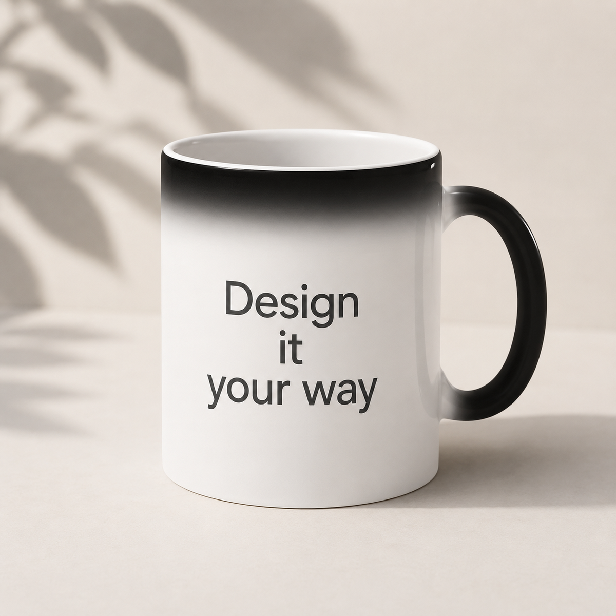 Custom magic mug with personalized heat-reveal design