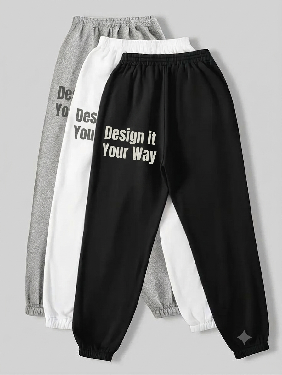 Custom banded regular sweatpants with personalized printed design