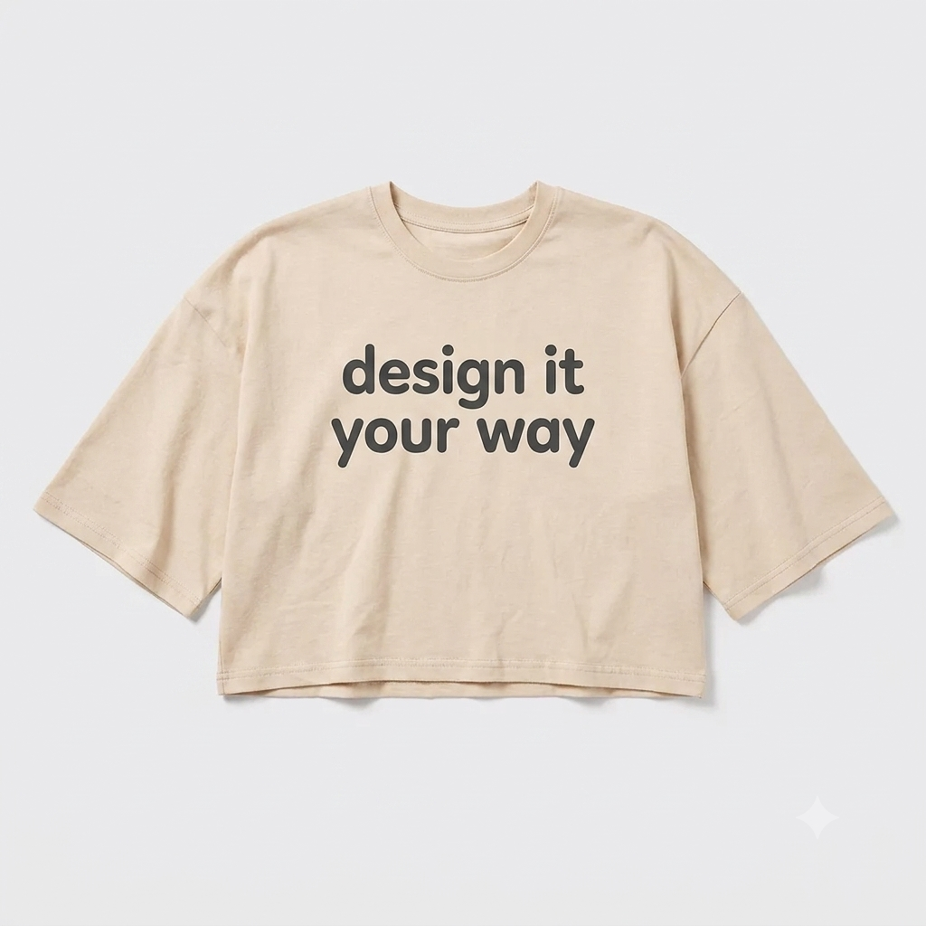 Print-on-demand cropped oversized T-shirt