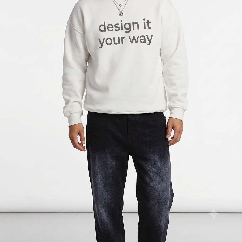 Custom standard oversized crewneck with personalized printed design