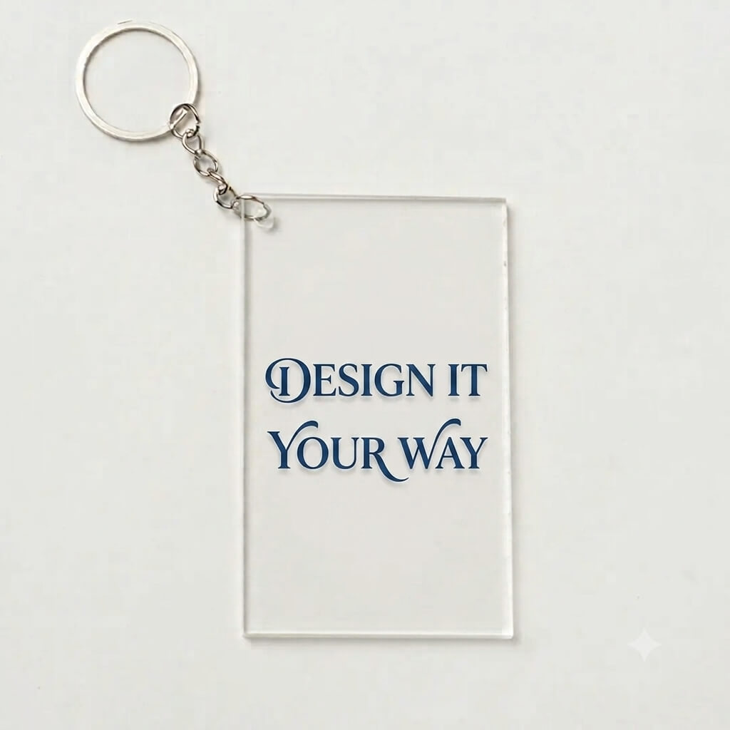 Custom acrylic keychain with personalized printed design