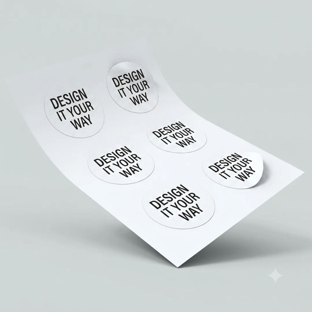 Custom sticker sheet with personalized printed designs