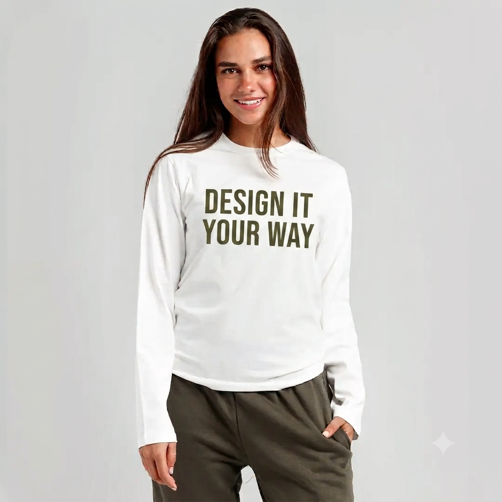 Custom regular long sleeve T-shirt with personalized printed design