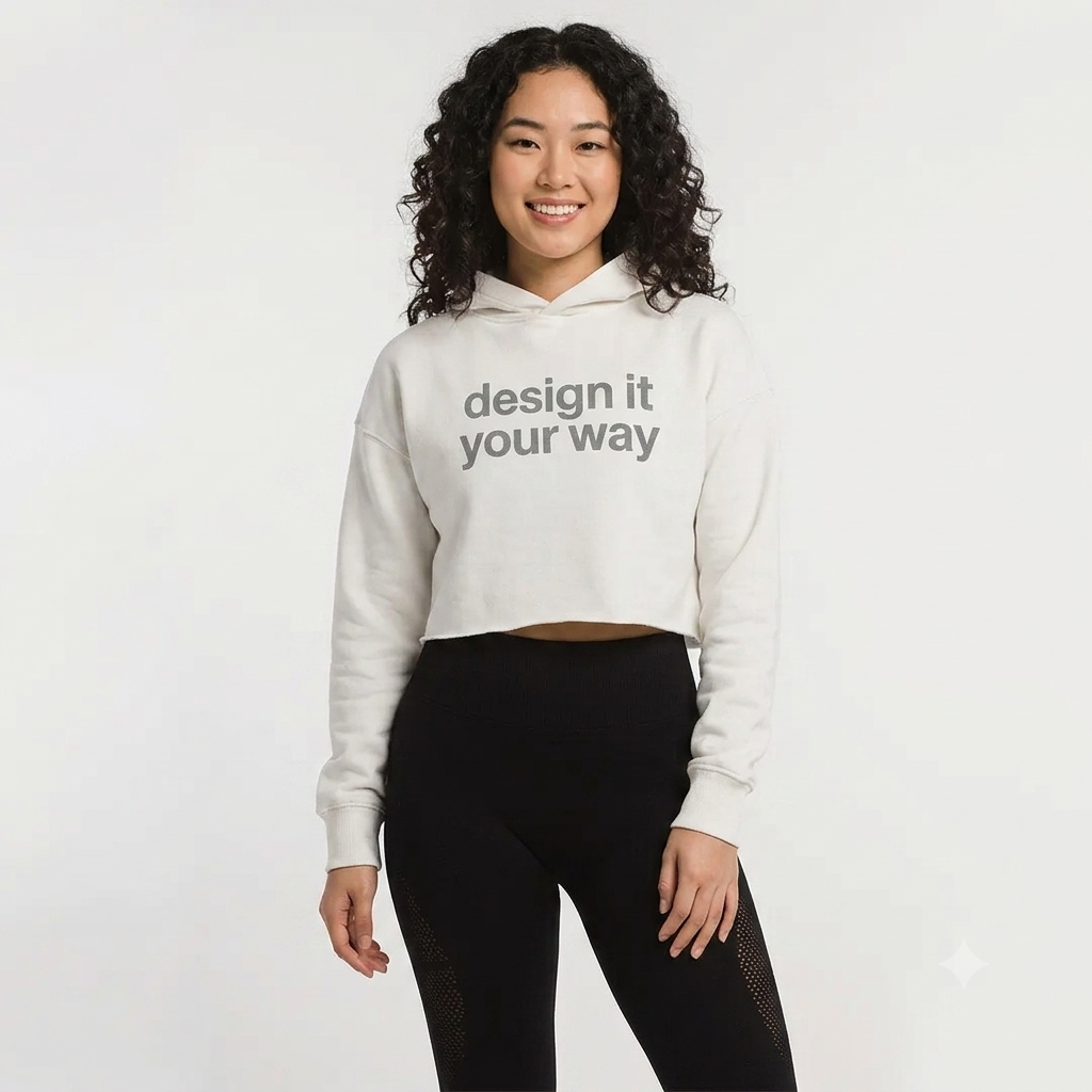 Custom cropped oversized hoodie with personalized printed design