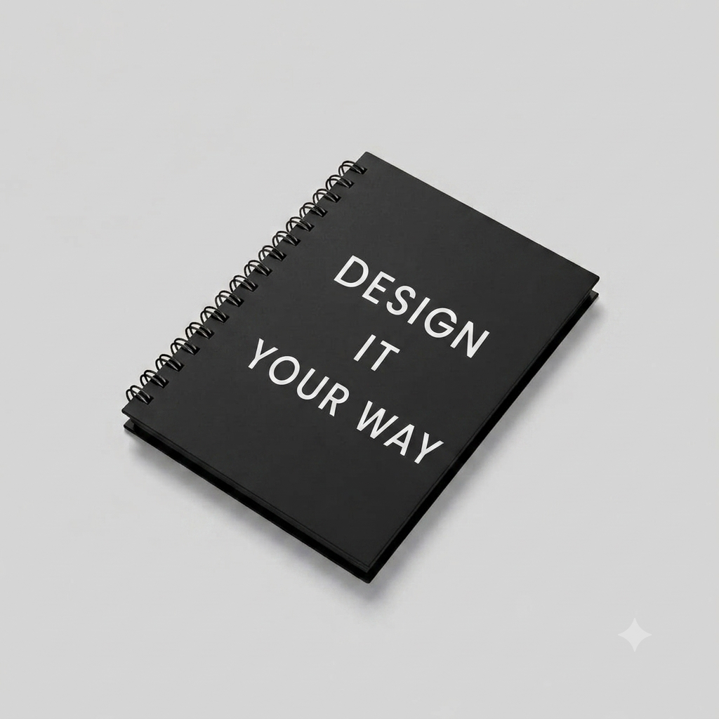 Custom spiral hard notebook with personalized printed cover