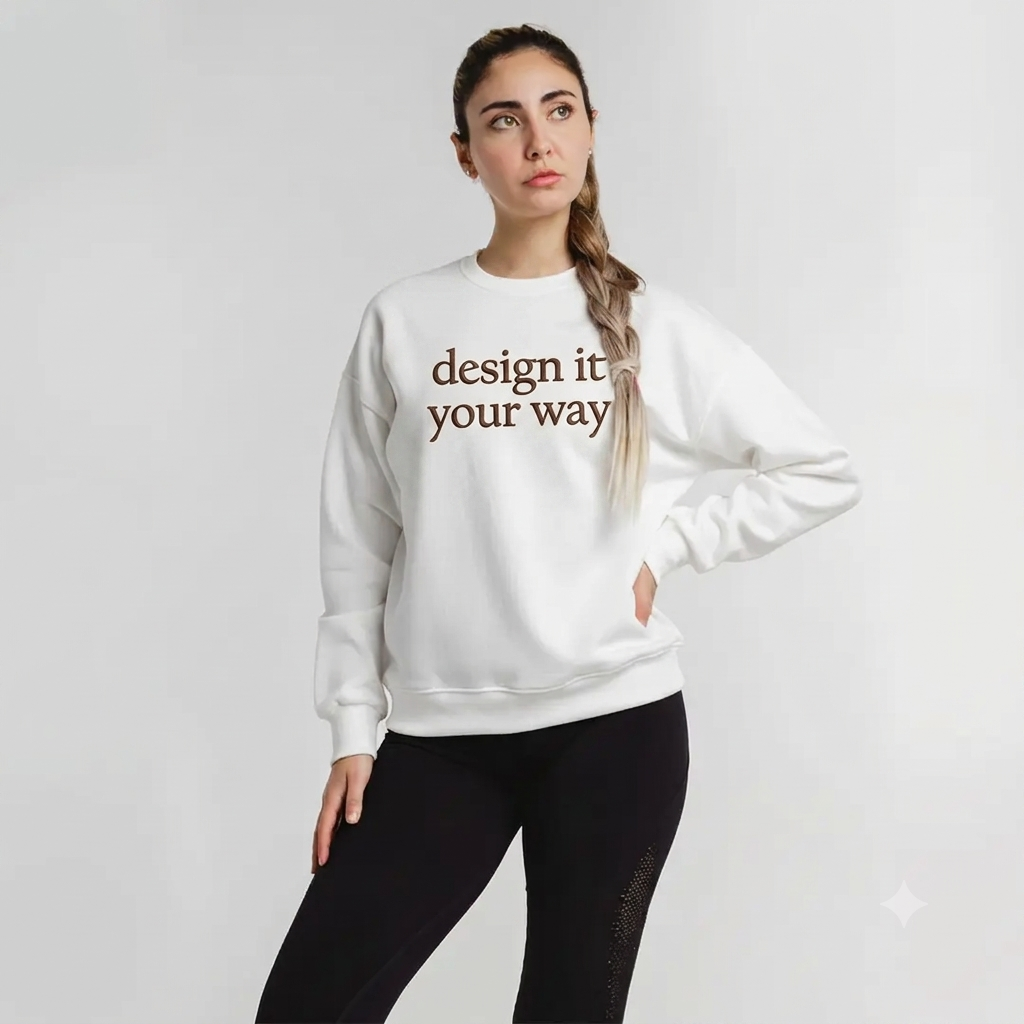 Custom premium oversized crewneck with personalized printed design