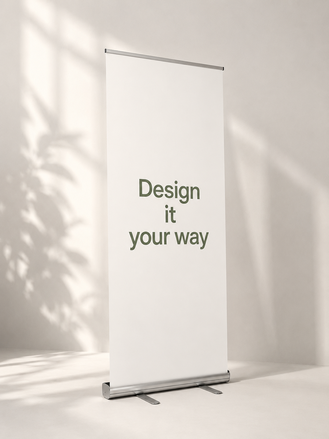 Custom roll-up banner with personalized printed design