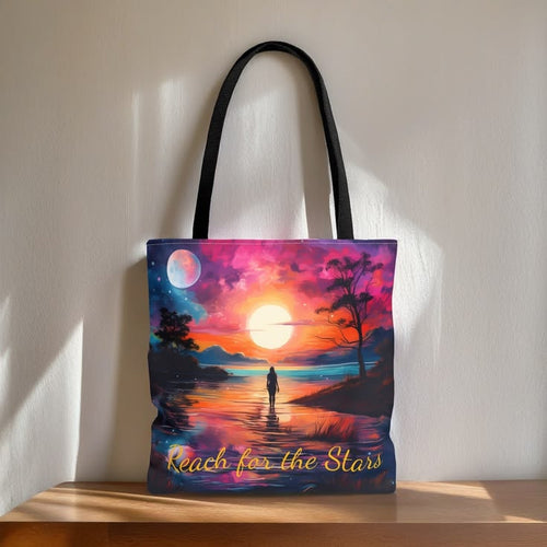 Custom all-over print tote bag with personalized design