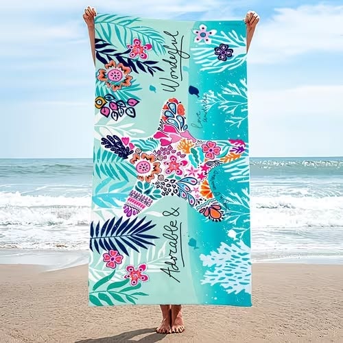 Custom microfiber beach towel with personalized printed design