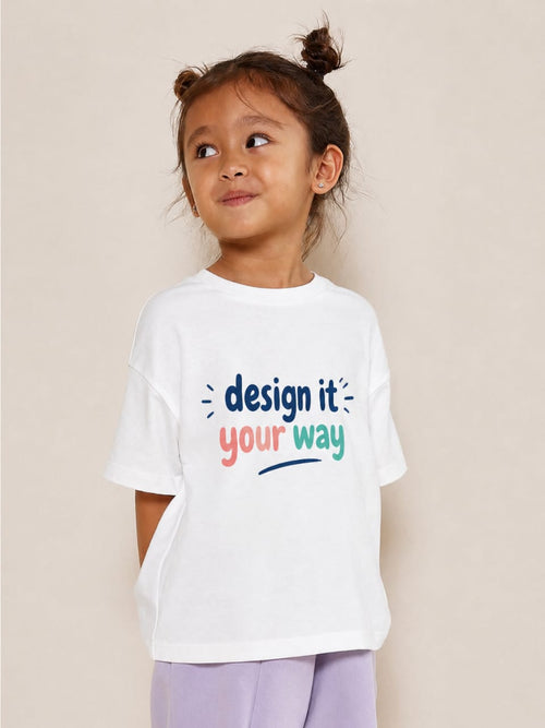 Blank kids' T-shirt for custom printing.