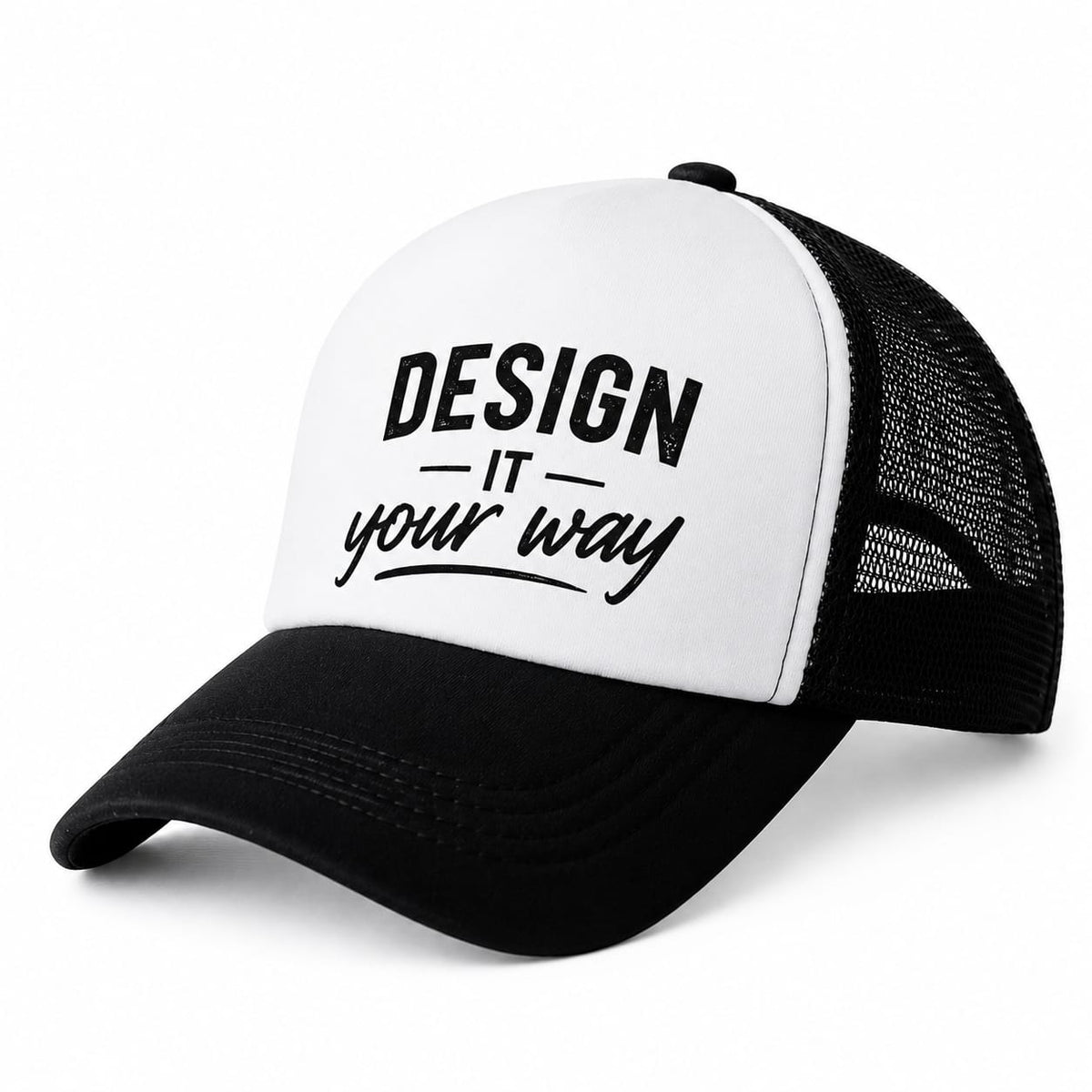 Custom trucker cap with personalized printed design