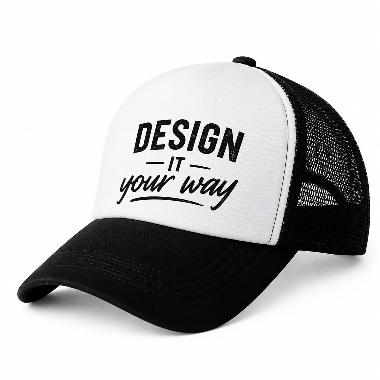 Custom trucker cap with personalized printed design