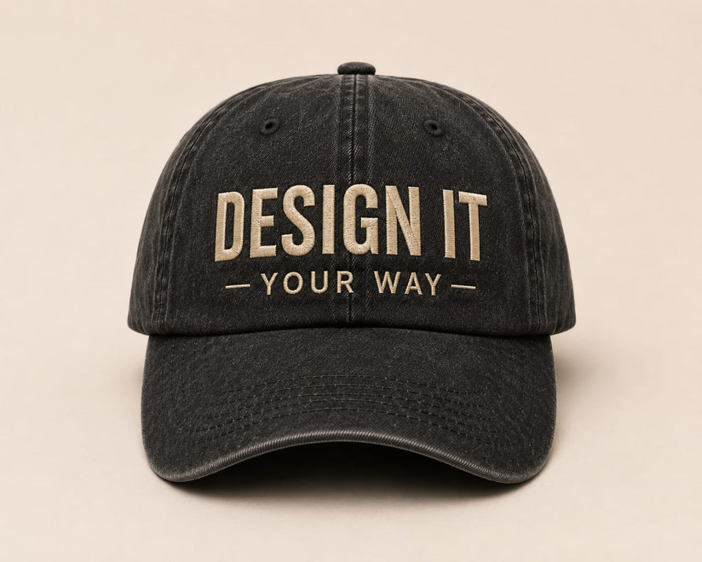 Custom washed cap with personalized design