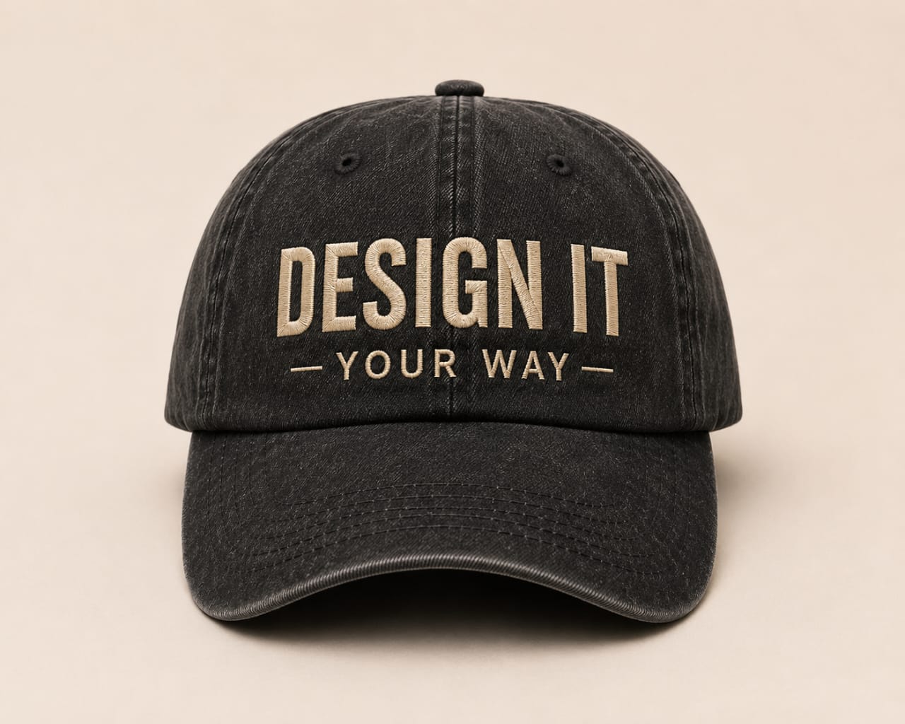 Custom washed cap with personalized design
