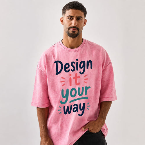 Print-on-demand washed T-shirt with high-quality print