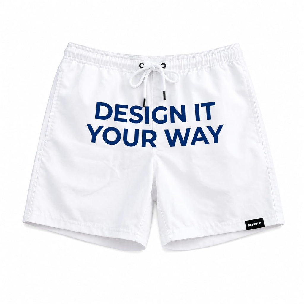 Print-on-demand men's swim shorts with personalized design