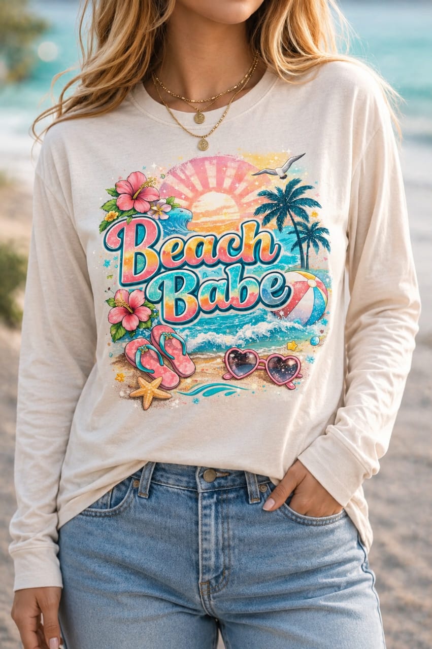 Custom regular long sleeve T-shirt with personalized printed design