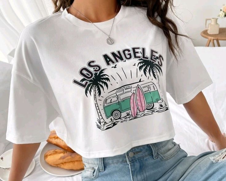 Print-on-demand cropped oversized T-shirt