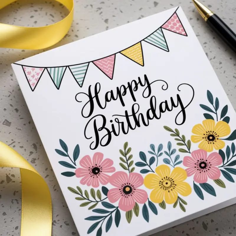 Custom greeting card with personalized printed design