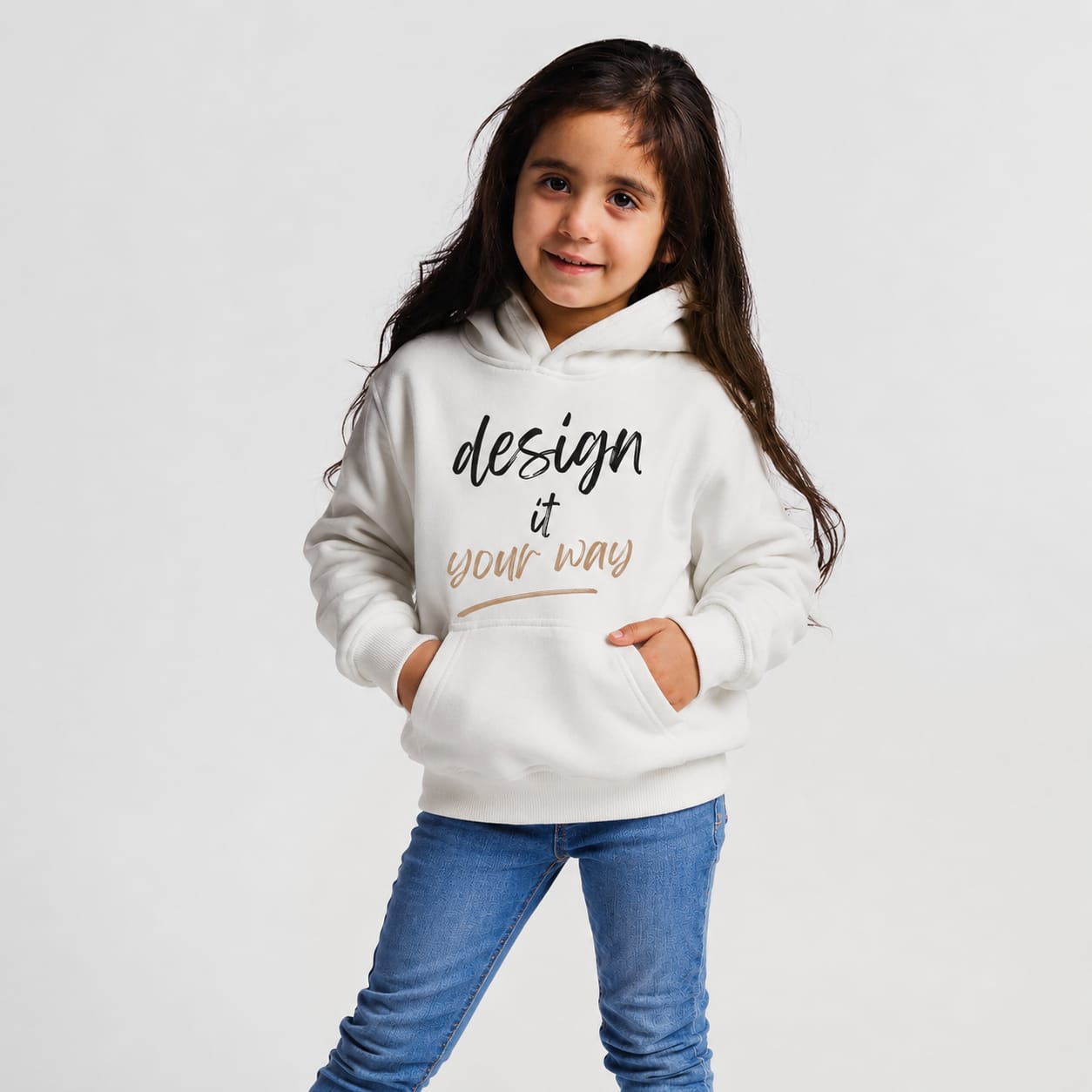 Custom kids regular hoodie with personalized printed design