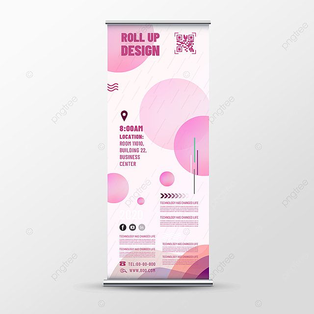 Custom roll-up banner with personalized printed design