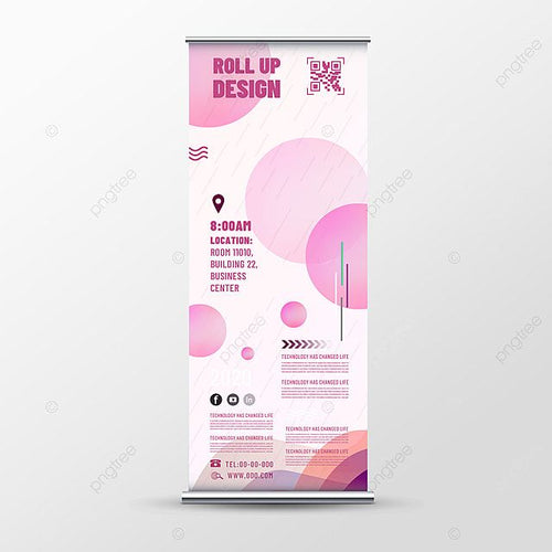 Custom roll-up banner with personalized printed design