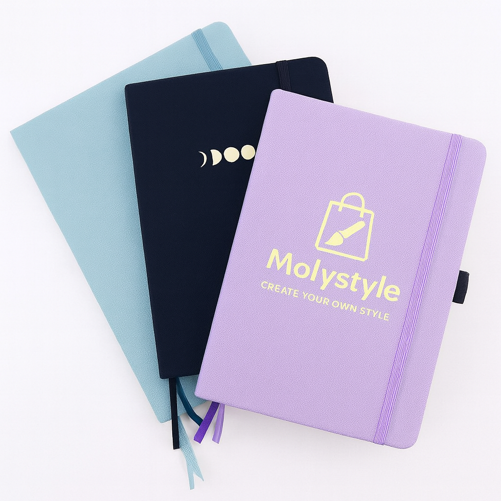 MolyStyle PU Leather Notebook – A5 Size ✨